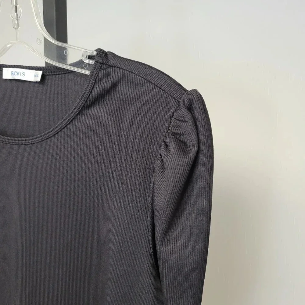 RICKI'S Ribbed Puff Sleeve  Top - Picture 2 of 5